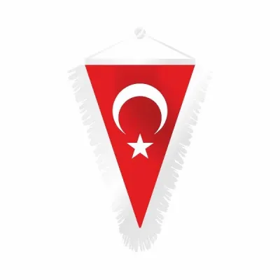 Takdim Üçgen ve Beyaz Saçaklı Türk Bayrağı